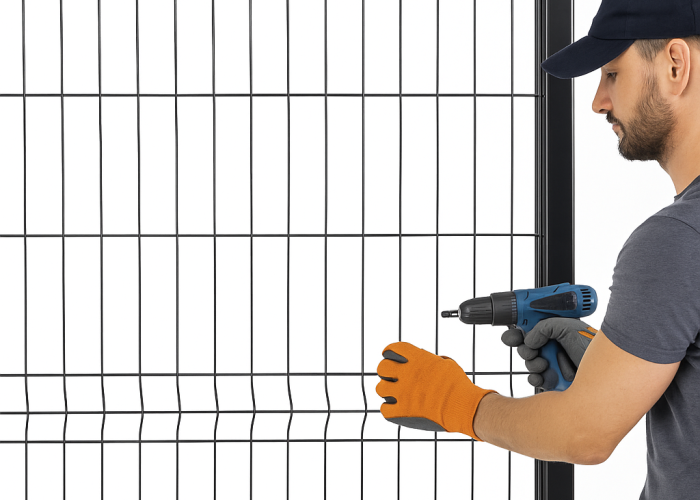 töömees paigaldab 3 paneeli